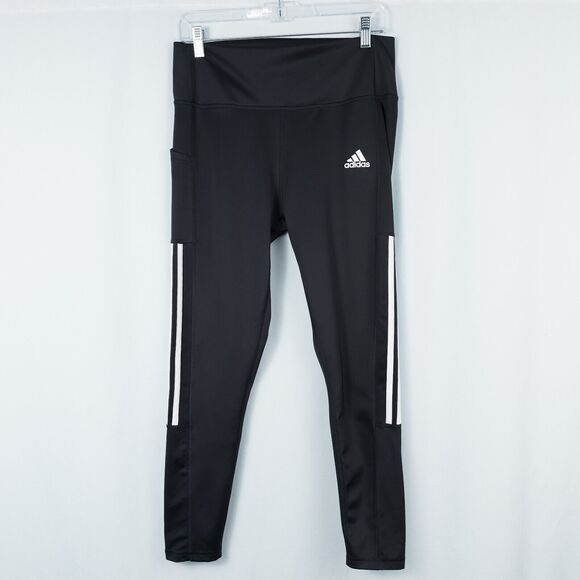 Adidas Aeroready Mesh High Rise 3-Stripes Pocket 7/8 Tights Womens Large H39892 - Picture 1 of 16